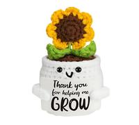 ZcrPrn Teacher Gifts, Thank You For Helping Me Grow, Crochet Sunflower Gifts, Appreciation Gifts for Teacher Women, Best Teacher Gifts for Nursery Teacher Teaching Assistant