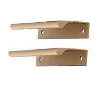 zcru004 Aluminium Alloy Concealed Handles Furniture Gate Knobs Invisible Knob Wardrobe Kitchen Cupboard Cabinet Handle Finger Edge Pull DrawerHandles 2 Pieces (Antique Gold,Length 150mm)