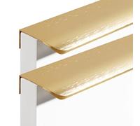 zcru004 Brushed Gold Concealed Handles Aluminium Alloy Furniture Gate Knobs Invisible Knob Wardrobe Kitchen Cupboard Cabinet Handle Finger Edge Pull DrawerHandles 2 Pieces (Hole Distance 224mm)