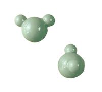 zcru004 Ceramic Furniture Pulls Door Handle Cupboard Handles Cabinet Handles Knobs Kitchen Finger Edge Pull 2 Pieces (Green,Little Bear)