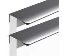 zcru004 Grey Concealed Handles Aluminium Alloy Furniture Gate Knobs Invisible Knob Wardrobe Kitchen Cupboard Cabinet Handle Finger Edge Pull DrawerHandles 2 Pieces (Hole Distance 96mm)