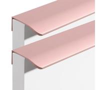 zcru004 Pink Concealed Handles Aluminium Alloy Furniture Gate Knobs Invisible Knob Wardrobe Kitchen Cupboard Cabinet Handle Finger Edge Pull DrawerHandles 2 Pieces (Length 600mm)
