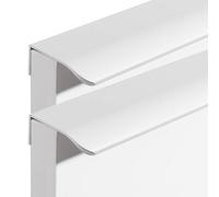 zcru004 White Concealed Handles Aluminium Alloy Furniture Gate Knobs Invisible Knob Wardrobe Kitchen Cupboard Cabinet Handle Finger Edge Pull DrawerHandles 2 Pieces (Length 500mm)
