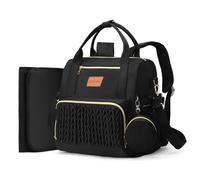 ZCSERTGI Backpack Diaper Bag,Stylish Waterproof Baby Diaper Bags with Changing Pad,Insulated Pockets,Multi-Function Travel Diaper Backpacks,Gift for New Parents,Black