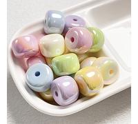 ZCSJD 20PCS 20MM Acrylic Cream Series Fat Acrylic Beads For Jewellery Making DIY Phone Chain Keychain Bracelets Jewelry Accessories