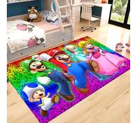ZCSJFCAI Non-Slip 3D Mario Anime Cartoon Carpet, Bedroom Living Room Decoration, Area Rug Non-Slip Floor Mat.,80 * 120cm
