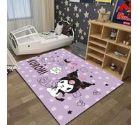 ZCSJFCAI Non-Slip 3D Printed Kuromi Cartoon Anime Rug, Bedroom Living Room Decoration, Area Rug Non-Slip Floor Mat.,80 * 120cm