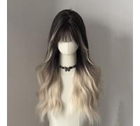 ZCSLD 65CM Brown*Platinum Color Gradient Wigs Synthetic Wigs Girls Hair Accessories On Daily Party Anime Wigs For Women