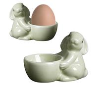 ZCSXK Ceramic Egg Cups | Ceramic Easter Bunny Egg Stand Decoration,Cute And Simple Bunny Statue Egg Cup For Easter Breakfast, Dinning Time