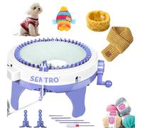 Zcvtbye Knitting Machine, SENTRO Custom Made 48 Needles Knitting Machines with Row Counter and Pompom Maker, Smart Weaving Round Loom,Double Knit Loom Machine Kit,DIY Knit Scarf Hat