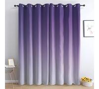 zcwl Purple Ombre Curtains for Bedroom Living Room, Gradient Patterned Blackout Curtains, Thermal Insulated Eyelet Curtain, 72 Drop Window Treatments Drapes, 46x72 Inch (W x L), 2 Panels