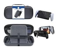 ZCXCsfp Compatible with PS5 Portal Travel Carrying Case Anti-Fingerprint Screen Protector and Portal TPU Protective Cover for PS Portal Accessories (Black Eva Case+hd Tempered Film+Black Cover)