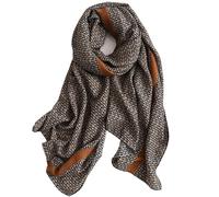 ZCXCsfp Cotton Linen Feeling Women Large Long Scarf Shawl Check Style Sunscreen Shawls Wraps Lightweight Pattern (Champagne, 180 * 90cm (70" X 36"))