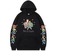 ZCXCsfp Men's Merch Hoodie Cool Nick and Charlie Prints Sweatshirt Manga TV-Series Jumper (Black-1, 3XL)