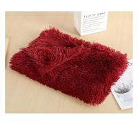 ZCXCsfp Pet Kitten Long Bed Crate Mattress Faux Fur Warm Cat and Dog Cover Blanket Kennel Mat Plush Blanket,Non-Slip Fluffy Plush Washable Pet Bed Cushion Pad (WineRed, 78 * 54cm)