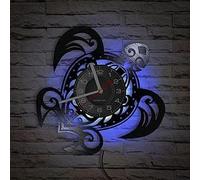ZCXCsfp Vinyl wall clock, turtle theme wall clock with LED night light, is a wall clock gift for friends who like small animals