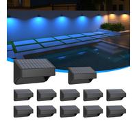 ZCXLIGHT Solar Fence Lights,Fence Solar Lights Outdoor Waterproof Led IP65 with10 Fixed Colors & RGB Color Changing for Wall Backyard Step Railing Patio Pool Porchaily&Holiday Decorations (12)