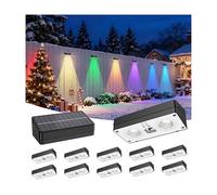 ZCXLIGHT Solar Fence Lights Outdoor,Fence Solar Lights Outdoor IP65 Waterproof Designed with 12 Modes RGB 10 Colors for Wall Step Pool Railing Patio Backyard Holiday Feature Decorations (12 Pack)