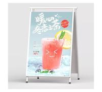 ZCXMNL A Frame Sign Holder, Stainless Steel Poster Stand Floor Display Stands Snap Frame For Businesses, Advertising, Menu, Guide(White)