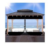 ZCXMNL Clear Tarp Curtains,Black Transparent Pvc Tarpaulin Side Panels With Zip,Outdoor Garden Pergola Gazebo Waterproof Partition Curtains,Weatherproof Tarpaulin With Grommets(5x2.5m)