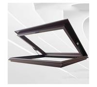 ZCXMNL Skylight House Roof Window, Aluminium Alloy Frame + Double Glass Lighting Well Window, 80° Opening Sloped Flat Roof Skylight Cover For Attic/Sun Room, 72 Sizes(70x140cm)