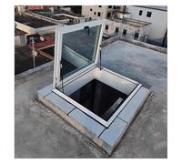 ZCXMNL Skylight Roof Window, Clear Glass Rooftop Attic Hatch Lid, Sloped Flat Roof Skylight Cover, Aluminium Manual Venting Lighting Window For Shed Basement, 58 Sizes(100x70cm)