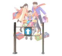 ZCXMNL Spring-Loaded Safety Swing Gate, Warehouse Pedestrian Transfer Gate Door, 90° Opening Automatic Closing Unidirectional Door For Library Store Scenic(Left(LXH),50x97CM)