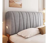 ZCXRYFL Baby Velvet Bed Headboard Covers Cotton Filling Short Plush Upholstered Stretch Bed Head Cover Bed Headboard Slipcover Double Single Queen King Head Board Protector for Bedroom Décor(Size:150cm,Color:, Gray