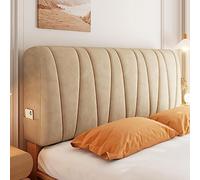 ZCXRYFL Baby Velvet Bed Headboard Covers Cotton Filling Short Plush Upholstered Stretch Head Cover Slipcover Double Single Queen King Board Protector Bedroom Décor(Size:190cm,Color:, Brown