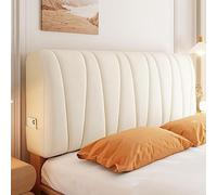 ZCXRYFL Baby Velvet Bed Headboard Covers Cotton Filling Short Plush Upholstered Stretch Head Cover Slipcover Double Single Queen King Board Protector for Bedroom Décor, 100cm, Beige