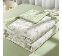 ZCXRYFL Cooling Duvet Summer Thin Quilt Air-Conditioned Rooms Lightweight Blanket Single Double King, Cotton, Soft Breathable, For Hot Sleepers Nap Time, Washable(180X200cm,C)