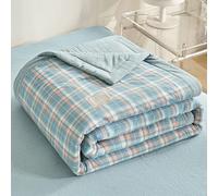 ZCXRYFL Cooling Duvet Summer Thin Quilt Single Double King Lightweight Blanket, Cotton, Soft Breathable, For Air-Conditioned Nap Time Rooms Hot Sleepers, Washable(180X200cm,Blue 2)