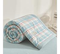 ZCXRYFL Cooling Duvet Summer Thin Quilt Single Double King Lightweight Blanket, Cotton, Soft Breathable, For Air-Conditioned Nap Time Rooms Hot Sleepers, Washable(200X230cm,Blue)