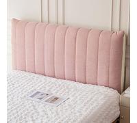 ZCXRYFL Headboard Cover Cotton Linen Upholstered Bed Head Cover, All-inclusive Universal Dustproof Protector Cover, Thickened Quilted Single Double King Size Headboard Slipcover Washable(180cm,Pink)