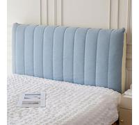 ZCXRYFL Headboard Cover Cotton Linen Upholstered Bed Head Cover, All-inclusive Universal Dustproof Protector Cover, Thickened Quilted Single Double King Size Headboard Slipcover Washable(200cm,Blue)