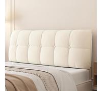 ZCXRYFL Headboard Pillow Bed Headboard Slipcover Soft Short Plush Upholstered Bed Headboard Cover Backrest Support Cushion Double Single Bed Head Board Protectors for Bedroom Décor(150X60X10cm,White)