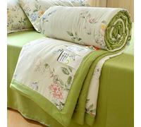 ZCXRYFL Skin-Friendly Duvet- Thin Summer Cool Quilt- Patchwork Quilts, Lightweight Breathable, For Sofa Throw/Bed Sheet/Cat Blanket/Hot Nights, Interior Exterior Polyester(Single: 150X200cm,D)