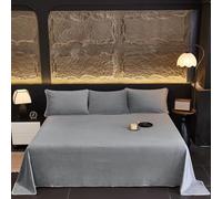 ZCXRYFL Soft Plush Flat Sheet Thick Warm Bedding Single Double Queen King Bed Sheet Mattress Blanket Solid Color Decorative Sheets, Skin Friendly Breathable, Washable(Pillowcase：48X74cm,Grey)