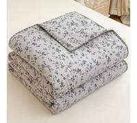 ZCXRYFL Summer Quilt Thin Cooling Duvet Air-Conditioned Rooms Single Double King Blanket, Cotton Soft Breathable, For Heatwaves Warm Nights, Washable(200X230cm,Grey)