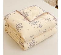 ZCXRYFL Summer Quilt Thin Cooling Duvet Air-Conditioned Rooms Single Double King Blanket, Cotton Soft Breathable, For Heatwaves Warm Nights, Washable(200X230cm,Purple 2)