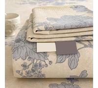 ZCXRYFL Thick Bed Sheet Soft Cotton Bedding Single Double Queen King Flat Sheet Floral Pattern Mattress Decorative Blanket Sheets, Breathable, Washable, Vintage Style(230x250cm,Khaki)