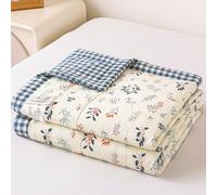 ZCXRYFL Thin Cool Quilts Summer Quilt Washable Duvet, For Single/Double/Sofa Throw/Lunch Break Blanket/Student Dormitory/Hot Nights, Interior Exterior Cotton(Single: 150X200cm,E)