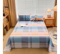 ZCXRYFL Thin Flat Sheet Single Double Super King-Size Printed Bed Sheets Soft Cotton Bedding Sheet Mattress Accent Blanket For Bedroom Hotel Home, Breathable, Washable(Pillowcase：48X74cm,H)