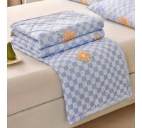 ZCXRYFL Thin Summer Cool Quilt- Cotton Duvet- Patchwork Quilts, Lightweight Breathable, For Sofa Throw/Bed Sheet/Cat Dog Blanket, For Hot Nights, Interior Exterior Cotton(King: 200X230cm,Blue 2)