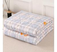 ZCXRYFL Thin Summer Cool Quilt- Cotton Duvet- Patchwork Quilts, Lightweight Breathable, For Sofa Throw/Bed Sheet/Cat Dog Blanket, For Hot Nights, Interior Exterior Cotton(Single: 150X200cm,D)