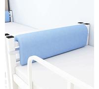 ZCXRYFL Upholstered Headboard Cushion Support Pillow King Size Single Double Backrest Cushion, Wooden/Metal Iron Bed Reading Pillow Breathable Cotton Linen Removable Headboard Bolster(90x25x5cm,Blue)