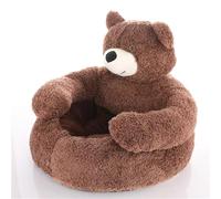 ZcxTry Bear Dog Bed, Soft Plush Warm Non-Slip Cuddly-Bear Pet Bed Sofa, Bear Shaped Dog Bed, Cute Bear Dogs Cats Bed, Washable Winter Plush Pet Cushion for Small Medium Dogs And Cats,C,L