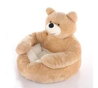 ZcxTry Bear Dog Bed, Soft Plush Warm Non-Slip Cuddly-Bear Pet Bed Sofa, Bear Shaped Dog Bed, Cute Bear Dogs Cats Bed, Washable Winter Plush Pet Cushion for Small Medium Dogs And Cats,B,L