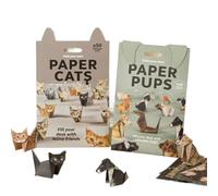 ZcxTry Handmade DIY Paper Cats Origami Kit, 50PCS 3D Cat/Dog/Dinosaur Origami Papers Craft Kit, Funny Craft Activity for Adults & Kids, DIY Animal Desk Decor & Gift for Animal Lovers,Cat＆Dog