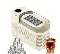 ZcxTry Portable Countertop Ice Maker Machine, Compact Ice Cube Maker Machine, Compact Portable Ice Cube Making Tool for Home/Kitchen/Camping/Rvs, with Power-Adapter & Car-Power-Cable,A,8 Cubes